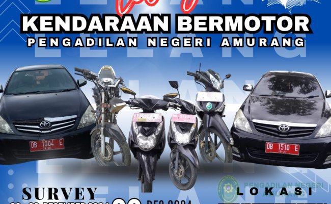 Pengumuman Lelang Kendaraan Bermotor Roda 2 dan Roda 4 Pengadilan Negeri Amurang