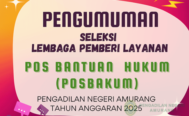 Pengumuman Seleksi Posbakum 2025